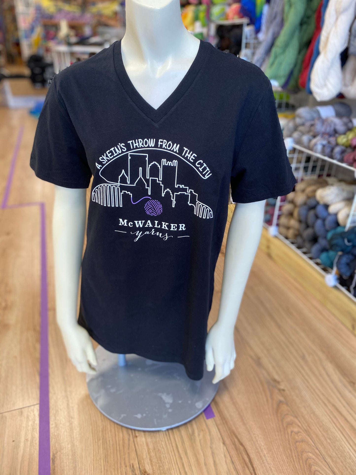 V-Neck McWalker Yarns A Skein's Throw T-shirt