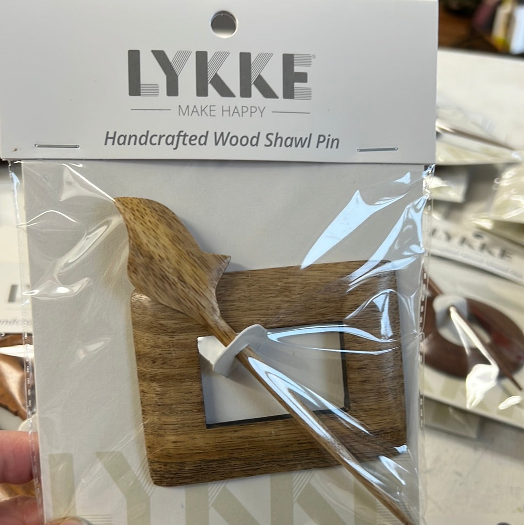Lykke Handcrafted Wooden Shawl Pin